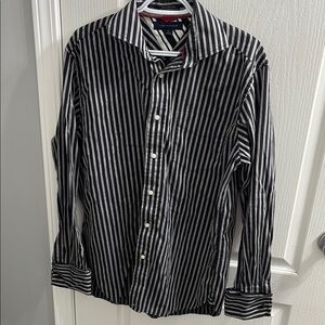 Tommy Hilfiger Black and White Casual Button Down Shirt